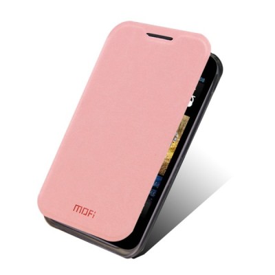 „Mofi“ Leather serijos HTC Desire 310 rožinis odinis atverčiamas dėklas / Priedai.lt