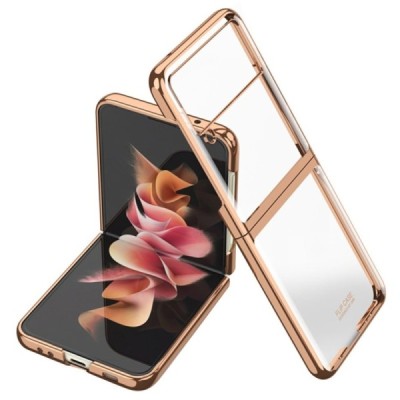 Samsung Galaxy Z Flip3 (F711) GKK skaidrus aukso spalvos plastikinis dėklas - nugarėlė | Priedai.lt