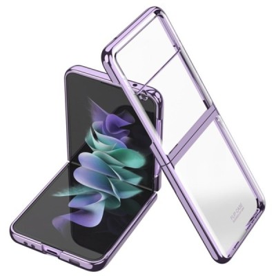 Samsung Galaxy Z Flip3 (F711) GKK skaidrus violetinis spalvos plastikinis dėklas - nugarėlė | Priedai.lt
