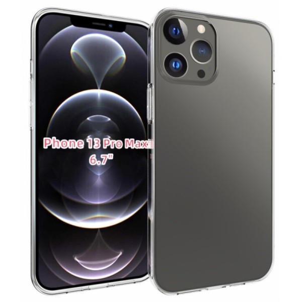 Kieto silikono (TPU) dėklas - skaidrus (iPhone 13 Pro Max)