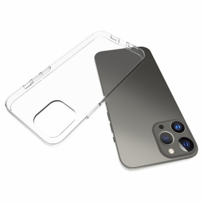 Apple iPhone 13 Pro Max kieto silikono TPU skaidrus dėklas - nugarėlė | Priedai.lt