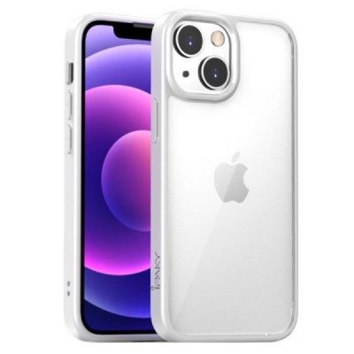 Apple iPhone 13 „IPAKY“ Royal silikoninis skaidrus permatomas dėklas su baltu rėmeliu | Priedai.lt