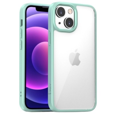 Apple iPhone 13 Mini „IPAKY“ Royal silikoninis skaidrus permatomas dėklas su žaliu rėmeliu | Priedai.lt