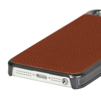 Solidus rudas odinis (dirbtinės odos) Apple iPhone SE (5, 5s) dėklas (dėkliukas) / Priedai.lt