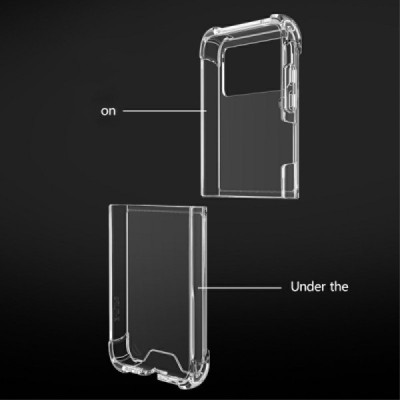 Samsung Galaxy Z Flip3 (F711) „Flexible“ kieto silikono TPU skaidrus akrilo dėklas - nugarėlė | Priedai.lt