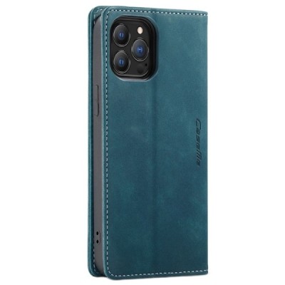Apple iPhone 13 Pro CaseMe Retro solidus atverčiamas žalias odinis dėklas - knygutė | Priedai.lt