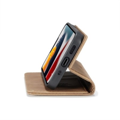 Apple iPhone 13 Mini CaseMe Retro solidus atverčiamas šviesiai rudas odinis dėklas - knygutė | Priedai.lt