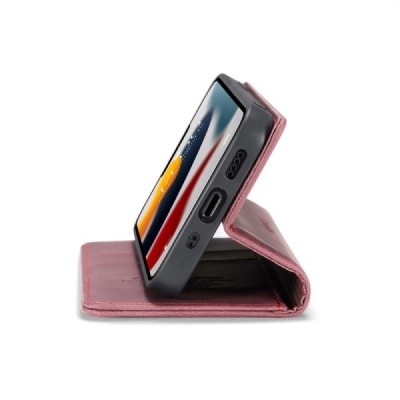 Apple iPhone 13 Mini CaseMe Retro solidus atverčiamas bordo odinis dėklas - knygutė | Priedai.lt