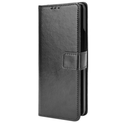 Samsung Galaxy Z Fold3 5G (F926B) atverčiamas juodas odinis dėklas - piniginė | Priedai.lt