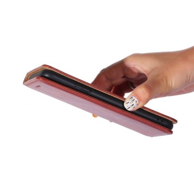 Solidus Xiaomi Poco F3 ir Xiaomi Mi 11i rudas odinis atverčiamas dėklas | Priedai.lt