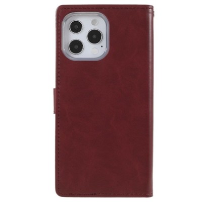 Mercury Blue Moon atverčiamas Apple iPhone 13 Pro Max bordo odinis dėklas - piniginė | Priedai.lt