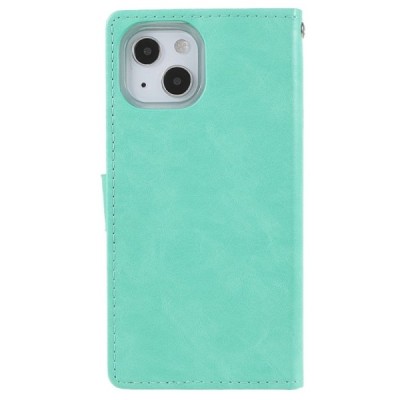 Mercury Blue Moon atverčiamas Apple iPhone 13 Mini mėtinis odinis dėklas - piniginė | Priedai.lt