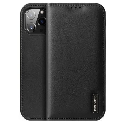 „Dux Ducis“ Hivo serijos Apple iPhone 13 Pro Max juodas odinis atverčiamas dėklas | Priedai.lt
