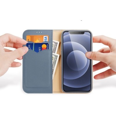 „Dux Ducis“ Hivo serijos Apple iPhone 13 šviesiai mėlynas odinis atverčiamas dėklas | Priedai.lt
