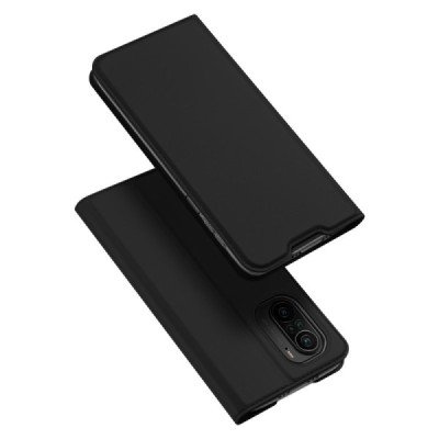 „Dux Ducis“ Skin serijos Xiaomi Poco F3 (Mi 11i) juodas odinis atverčiamas dėklas | Priedai.lt