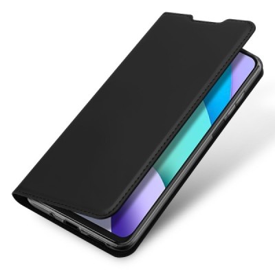 „Dux Ducis“ Skin serijos Xiaomi Redmi 10 juodas odinis atverčiamas dėklas | Priedai.lt