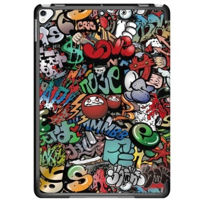 Apple iPad 10.2" (2019, 2020, 2021) atverčiamas spalvotas „Street Art“ dėklas - knygutė | Priedai.lt