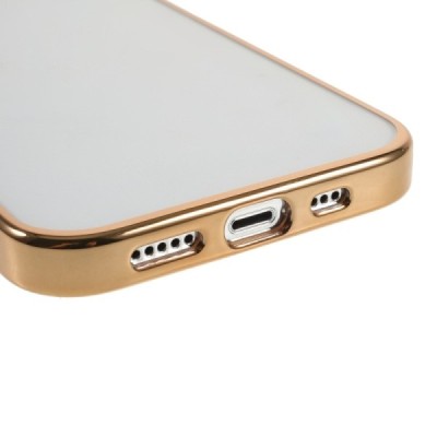 Apple iPhone 13 Mini „X-Level“ Glitter Case TPU silikoninis skaidrus permatomas plonas dėklas su auksiniu rėmeliu | Priedai.lt