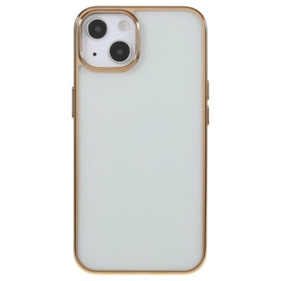 Apple iPhone 13 „X-Level“ Glitter Case TPU silikoninis skaidrus permatomas plonas dėklas su auksiniu rėmeliu | Priedai.lt