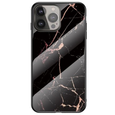 Apple iPhone 13 Pro „Marble“ kieto silikono TPU juodas / auksinis dėklas - nugarėlė | Priedai.lt