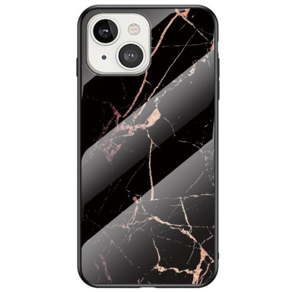 „Marble“ kieto silikono (TPU) dėklas - juodas / auksinis (iPhone 13)