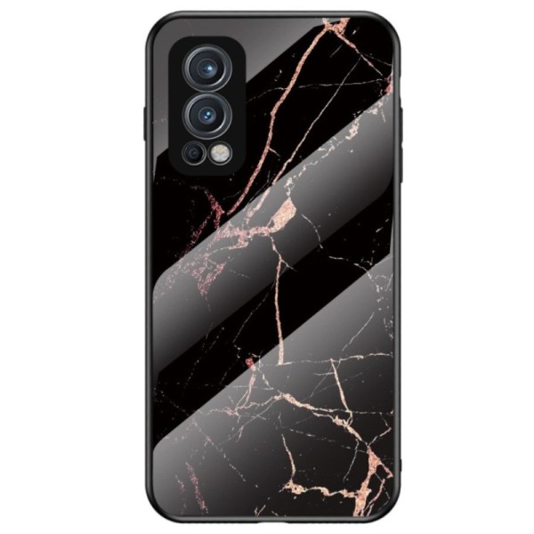 „Marble“ kieto silikono (TPU) dėklas - juodas / auksinis (OnePlus Nord 2)