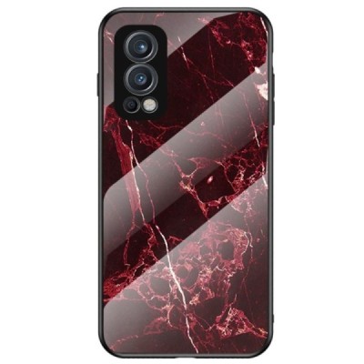 OnePlus Nord 2 „Marble“ kieto silikono TPU raudonas dėklas - nugarėlė | Priedai.lt