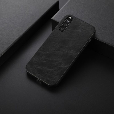 „Deluxe Leather“ Sony Xperia 10 III juodas odinis dėklas | Priedai.lt