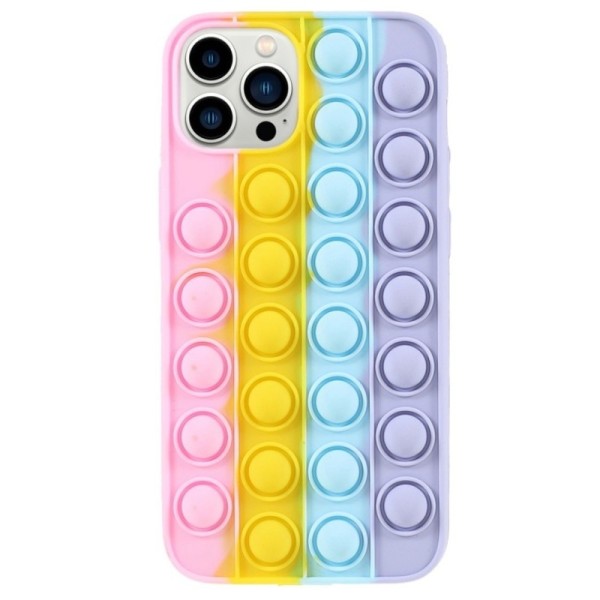 „Popit“ Bubble minkšto silikono (TPU) dėklas - rožinis (iPhone 13 Pro Max)