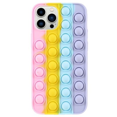 Apple iPhone 13 (13 Pro) „Popit“ Bubble minkšto silikono TPU rožinis dėklas - nugarėlė | Priedai.lt