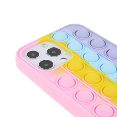 Apple iPhone 13 (13 Pro) „Popit“ Bubble minkšto silikono TPU rožinis dėklas - nugarėlė | Priedai.lt