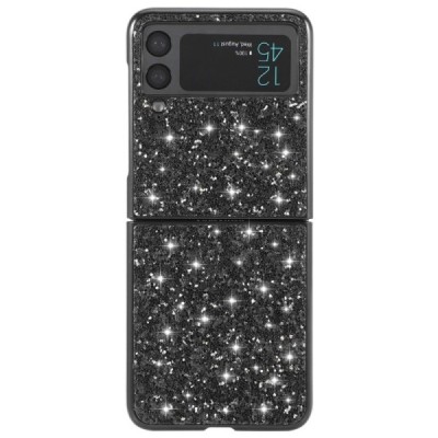 Samsung Galaxy Z Flip3 (F711) Shine Glittery plastikinis juodas dėklas - nugarėlė | Priedai.lt