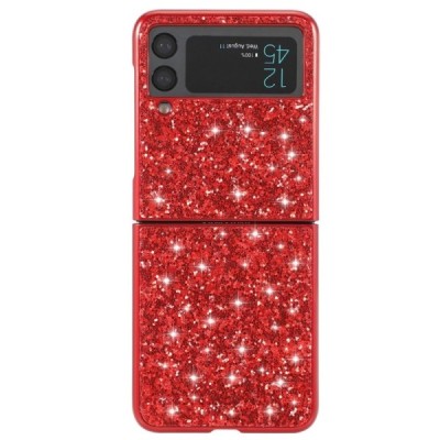 Samsung Galaxy Z Flip3 (F711) Shine Glittery plastikinis raudonas dėklas - nugarėlė | Priedai.lt