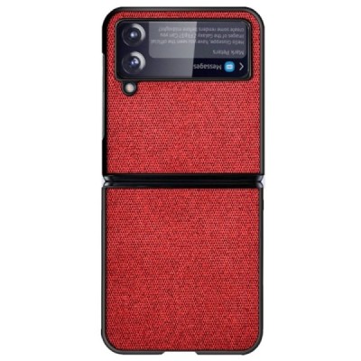 „Bi-Color“ Splicing Samsung Galaxy Z Flip3 (F711) raudonas odinis dėklas | Priedai.lt