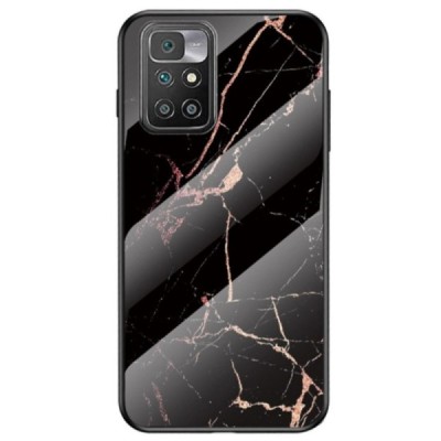 Xiaomi Redmi 10 „Marble“ kieto silikono TPU juodas / auksinis dėklas - nugarėlė | Priedai.lt