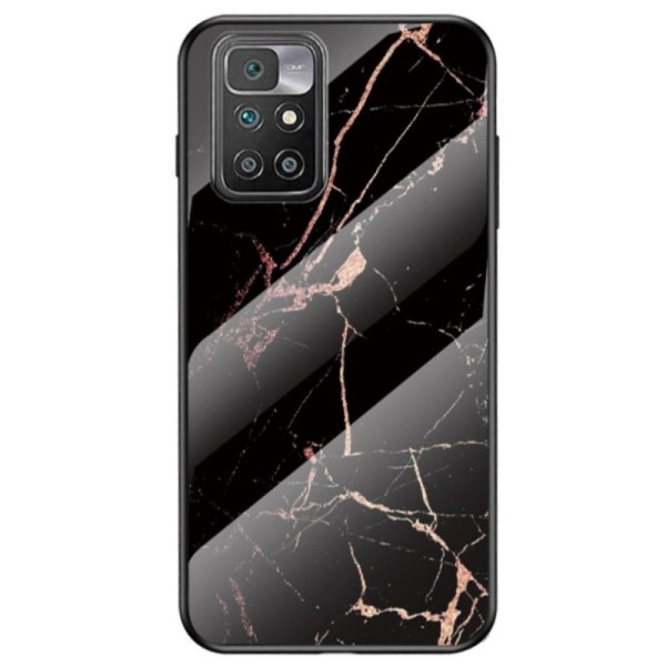 „Marble“ kieto silikono (TPU) dėklas - juodas / auksinis (Redmi 10)