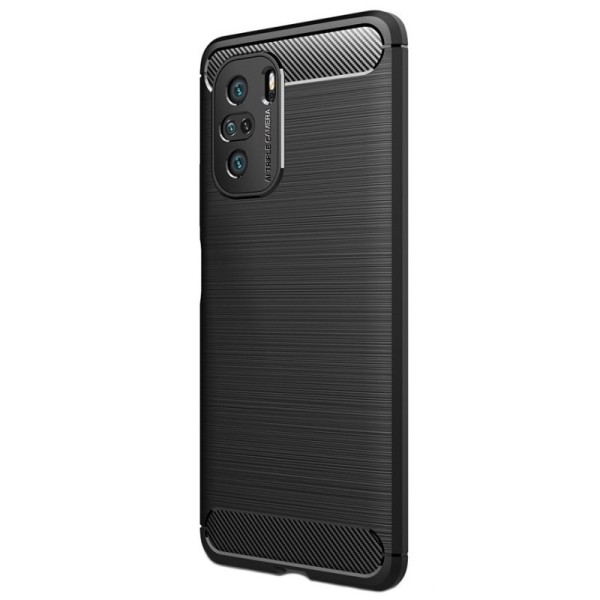 „Carbon“ kieto silikono (TPU) dėklas - juodas (Poco F3 / Mi 11i)