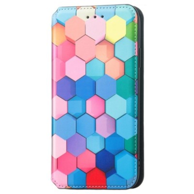 Apple iPhone 13 Pro Max atverčiamas spalvotas „Caseneo“ Honeycomb odinis dėklas - knygutė | Priedai.lt