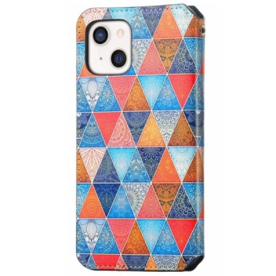 Apple iPhone 13 atverčiamas spalvotas „Caseneo“ Mandala odinis dėklas - knygutė | Priedai.lt