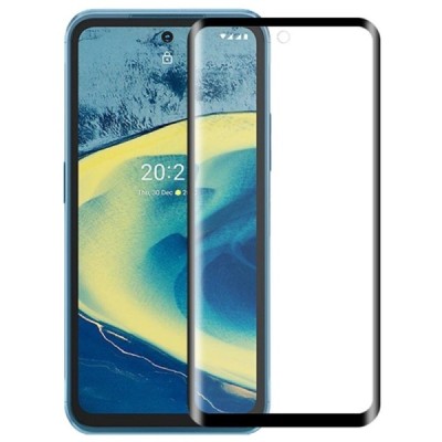 Nokia XR20 „Mocolo“ 2.5D 9H Tempered Glass sustiprintos apsaugos juodas pilnai dengiantis apsauginis ekrano stiklas 0,26 mm | Pr