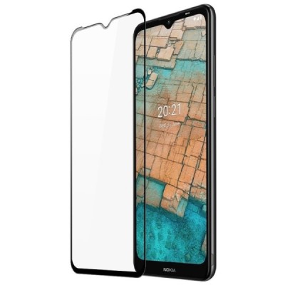 Nokia C10 (C20) „Dux Ducis“ 9H Tempered Glass sustiprintos apsaugos juodas pilnai dengiantis apsauginis ekrano stiklas 2.5D | Pr
