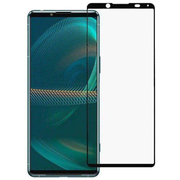 „Rurihai“ Tempered Glass pilnai dengiantis apsauginis ekrano stiklas 2.5D - juodas (Xperia 5 III)