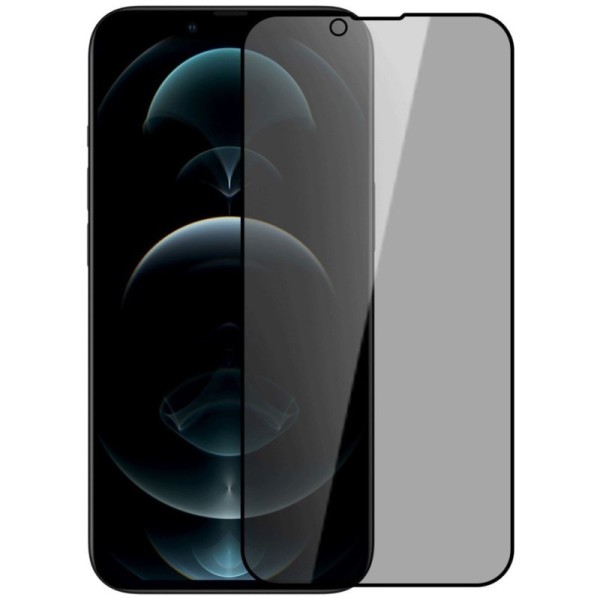 „Nillkin“ Tempered Glass juodas apsauginis ekrano stiklas 0.26 mm - privatumo (iPhone 14 Plus / 13 Pro Max)