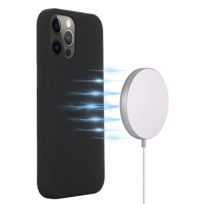 Apple iPhone 13 Pro Max Shell MagSafe kieto silikono TPU juodas dėklas - nugarėlė | Priedai.lt