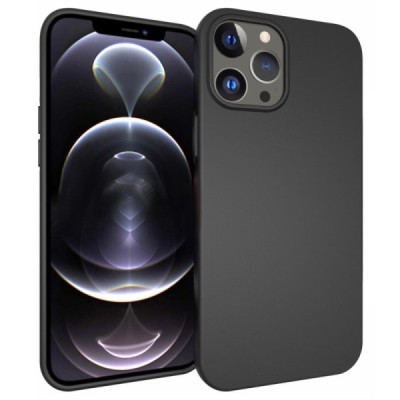 Apple iPhone 13 Pro Max kieto silikono TPU juodas dėklas - nugarėlė | Priedai.lt