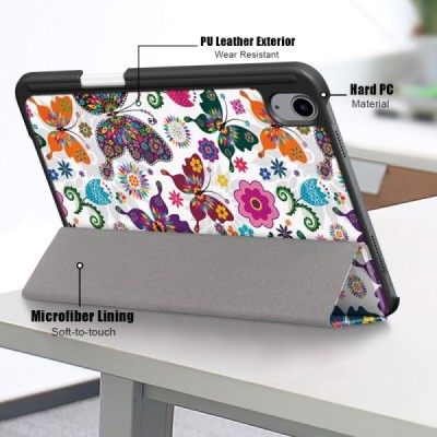Apple iPad mini 6 2021 atverčiamas spalvotas „Butterflies“ dėklas - knygutė | Priedai.lt