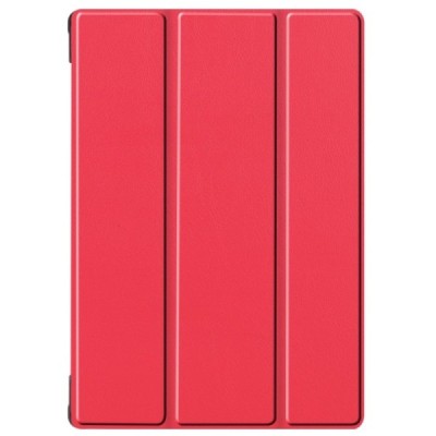 Lenovo Tab M10 FHD REL (X605FC) atverčiamas raudonas odinis dėklas (sulankstomas) | Priedai.lt