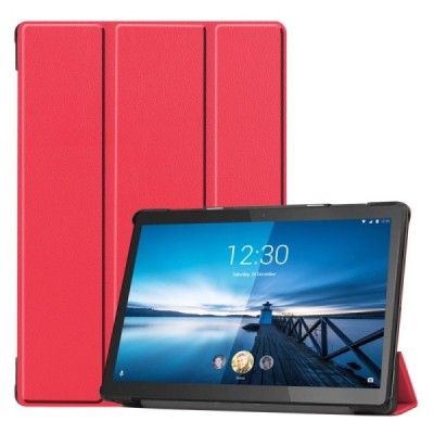 Lenovo Tab M10 FHD REL (X605FC) atverčiamas raudonas odinis dėklas (sulankstomas) | Priedai.lt