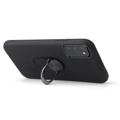 Sustiprintos apsaugos „Kickstand“ Samsung Galaxy A03s SM-A037G juodas kieto silikono (TPU) ir plastiko dėklas | Priedai.lt