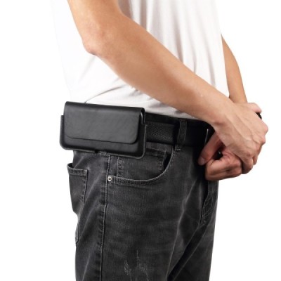 „Waist“ universali juoda odinė įmautė prie (ant) diržo (XL+ dydis) | Priedai.lt